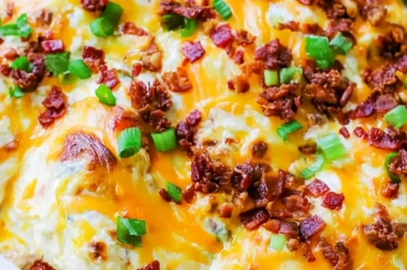 Delicious Million Dollar Chicken Bake recipe with creamy textures and toppings.